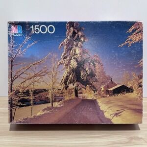 MILTON BRADLEY NEW ENGLAND FARM CHALLENGE PUZZLE 1500 PIECE PUZZLE 1982 SEALED